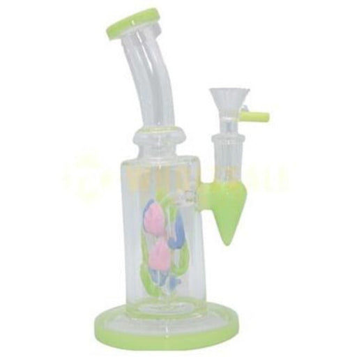 8.5" Leaf Glass Water Pipe Best Color Green