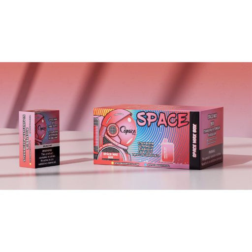 Space Max Box 6000 Puffs Rechargeable Vape Disposable 15mL 10 Pack Best Flavors Strawberry Watermelon Bubblegum
