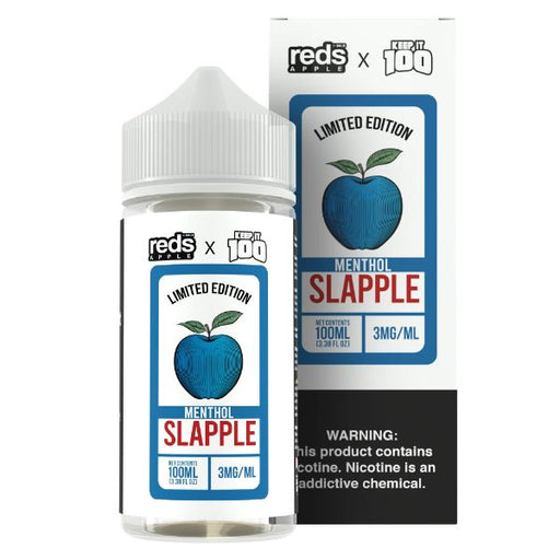 7Daze Reds Apple X Keep It 100 Slapple Menthol Vape Juice 100mL Best Flavor