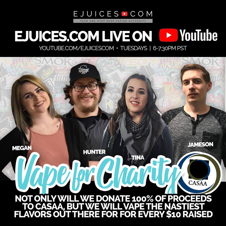 Vape for Charity: eJuices.com Live Giveaway