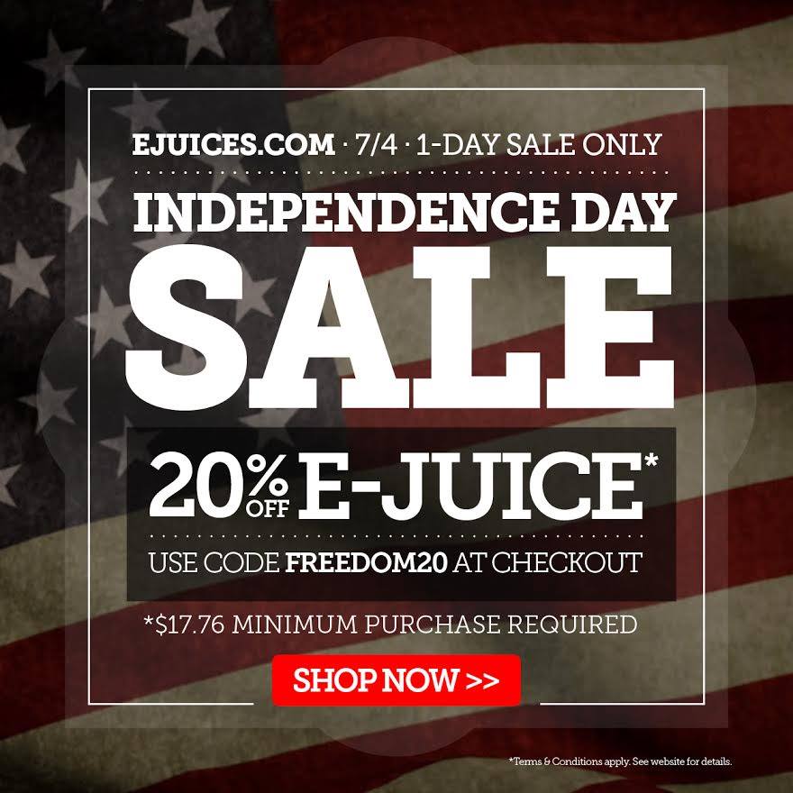 eJuices.com 4th of July Sale 7/4/18 [24 HOURS ONLY!]