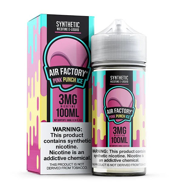 Air Factory Tobacco Free Nicotine 100mL Vape Juice Best Flavor Pink Punch Ice