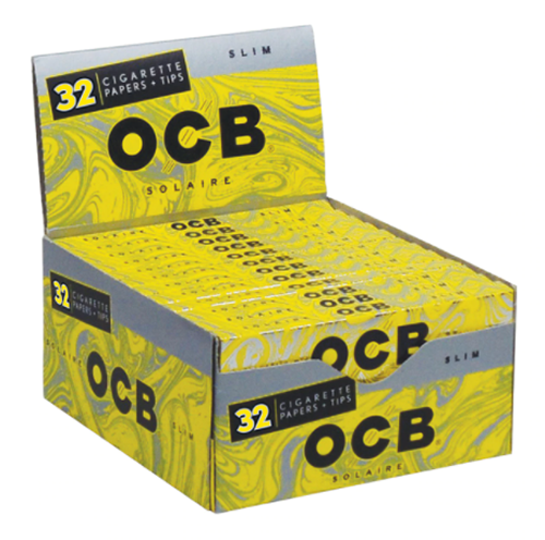 OCB Solaire Rolling Papers King Size Slim 32-Count Display of 24