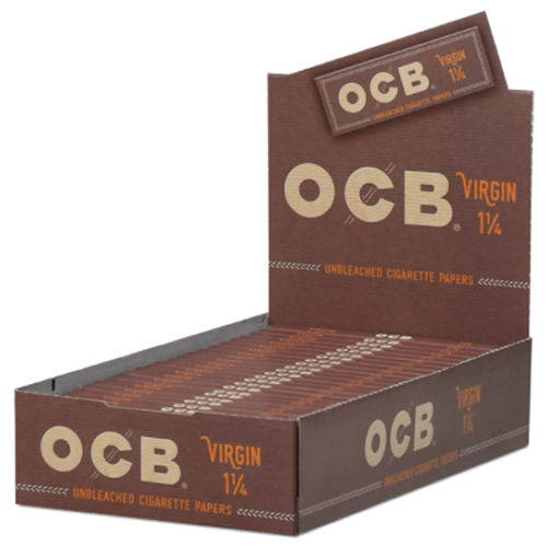 OCB Virgin Rolling Papers 1 1/4 Roll Kit 50 Count Display of 20 Wholesale