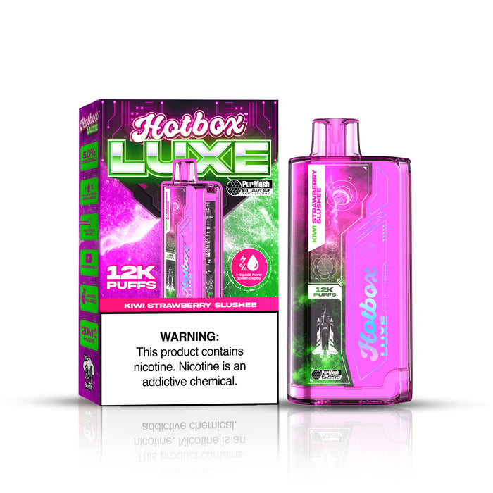 Hotbox Luxe 12k Puffs Disposable Vape 20mL Best Flavor Kiwi Strawberry Slushee