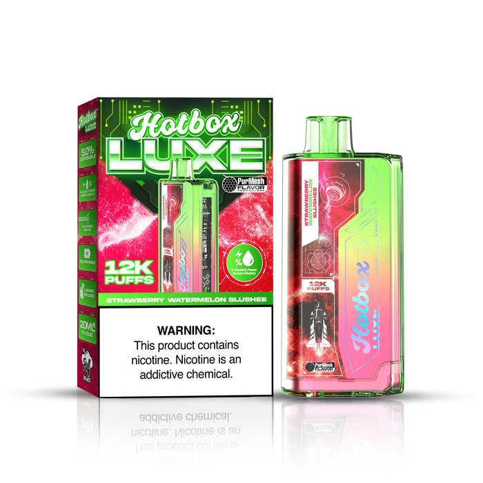Hotbox Luxe 12k Puffs Disposable Vape 20mL Best Flavor Strawberry Watermelon Slushee
