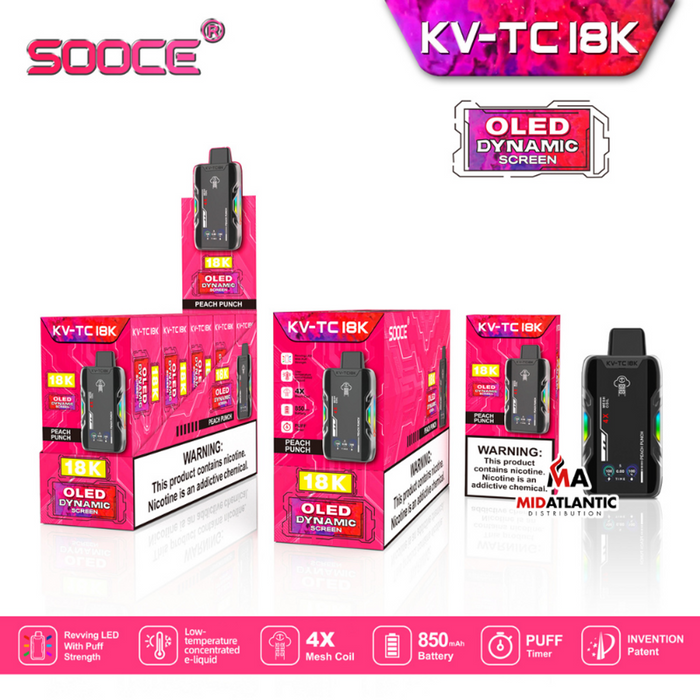 SOOCE KV-TC18K Disposable Vape Best Peach Punch