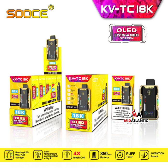 SOOCE KV-TC18K Disposable Vape Best Mango Ice