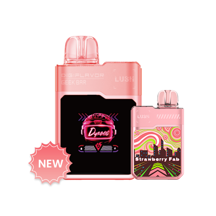 Digiflavor x Geek Bar Lush 20000 Puffs Rechargeable Vape Disposable 18mL Best Flavor Strawberry Fab