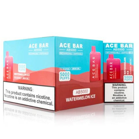Ace Bar AB 5000 5000 Puffs Disposable Vape 10mL 10 Pack Best Flavor Watermelon Ice