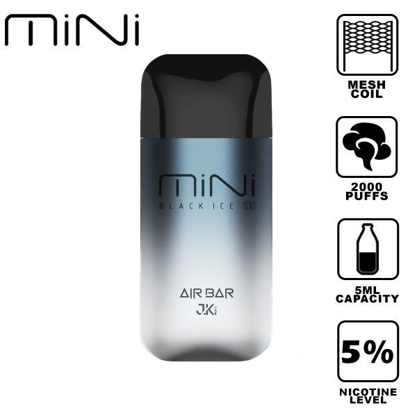 Air Bar Mini 2000 Puffs Disposable Vape 10 Pack 5mL Best Flavor Black Ice