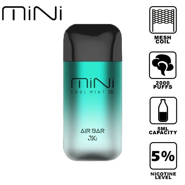 Air Bar Mini 2000 Puffs Disposable Vape 10 Pack 5mL Best Flavor Cool Mint