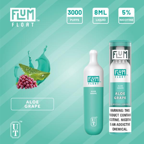 Flum Float 3000 Puffs Disposable Vape 10-Pack Best Flavor- Aloe Grape