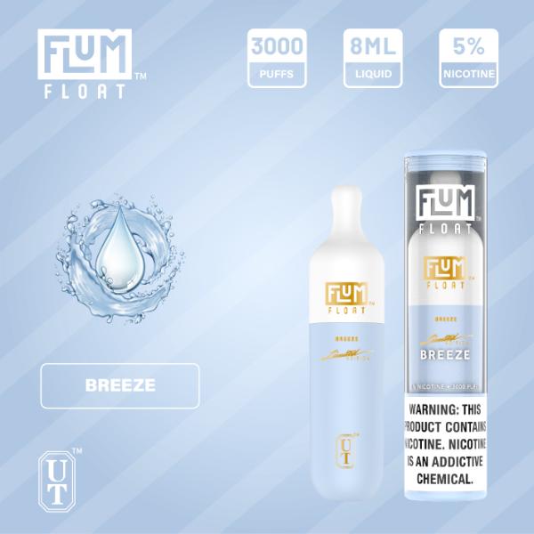 Flum Float 3000 Puffs Disposable Vape 10-Pack Best Flavor - Breeze