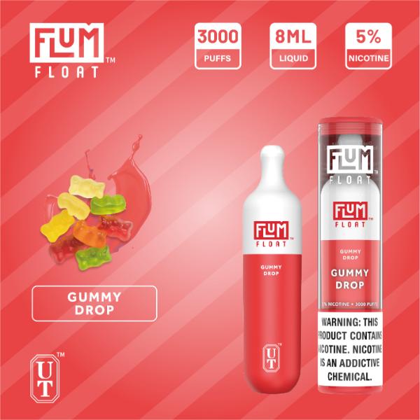 Flum Float 3000 Puffs Disposable Vape 10-Pack Best Flavor - Gummy Drop