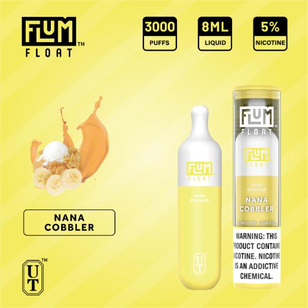 Flum Float 3000 Puffs Disposable Vape 10-Pack Best Flavor - Nana Cobbler