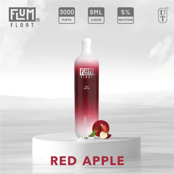 Flum Float 3000 Puffs Disposable Vape 10-Pack Best Flavor - Red Apple