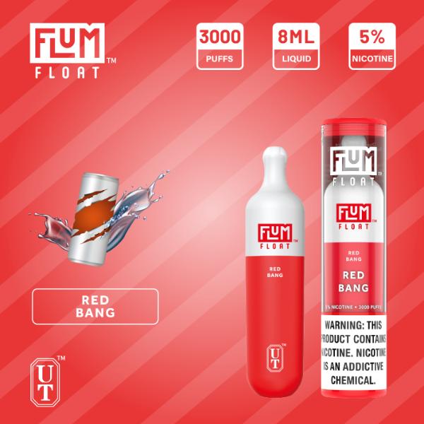 Flum Float 3000 Puffs Disposable Vape 10-Pack Best Flavor - Red bang