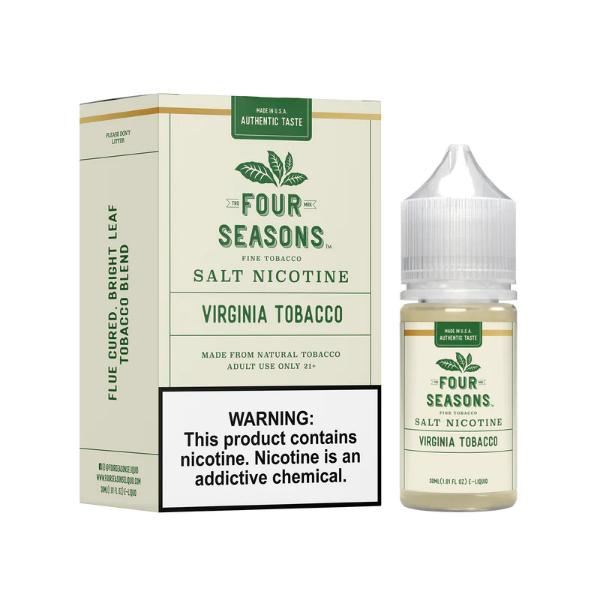 Four Seasons Salt Vape Juice 30mL Best Flavor Virginia Tobacco
