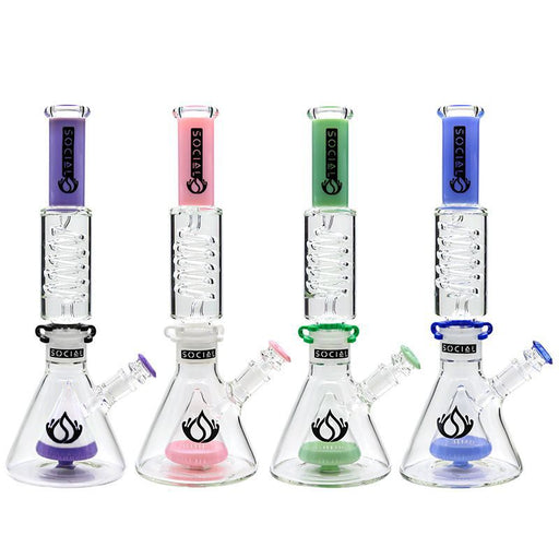 Social Glass FURION Freezable Cone Perc Beaker Waterpipe