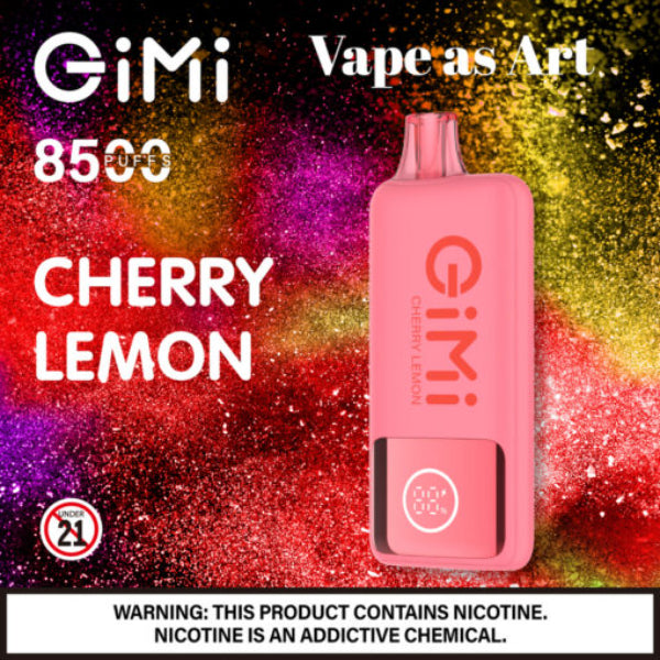 Gimi 8500 Puffs Flum Disposable Vape 14mL Best Flavor Cherry Lemon