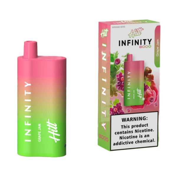 Hitt Infinity 8000 Puffs Single Disposable Vape 20mL Best Flavor Grape Jam