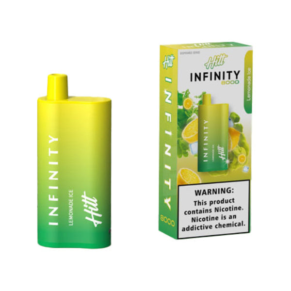 Hitt Infinity 8000 Puffs Single Disposable Vape 20mL Best Flavor Lemonade Ice