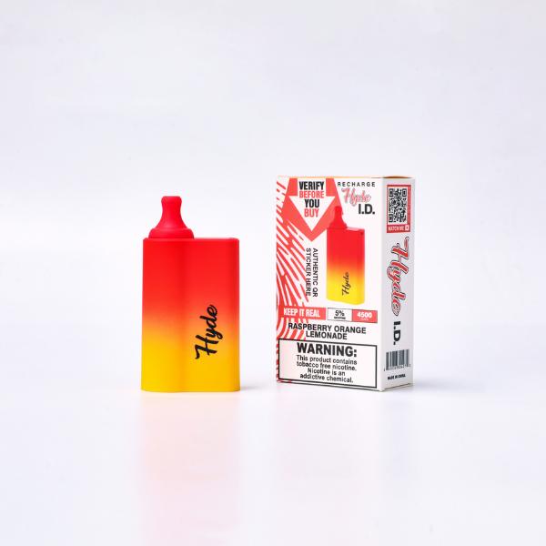 Hyde I.D. Recharge 4500 Puffs Single Disposable Vape Best Flavor Raspberry Orange Lemonade