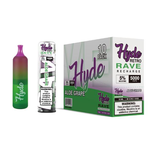 Hyde Retro RAVE Single Disposable Vape Best Flavor Aloe Grape