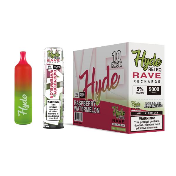 Hyde Retro RAVE Single Disposable Vape Best Flavor Raspberry Watermelon
