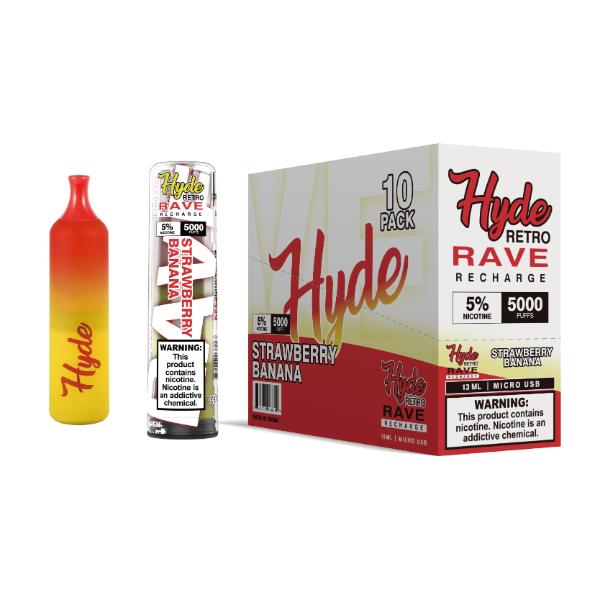 Hyde Retro RAVE Single Disposable Vape Best Flavor Strawberry Banana