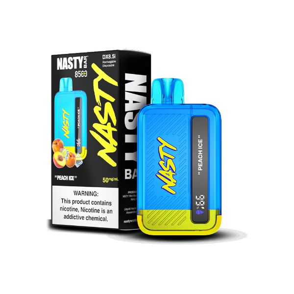Nasty Bar by Nasty Juice 8500 Puffs Disposable Vape 17mL Best Flavor Peach Ice