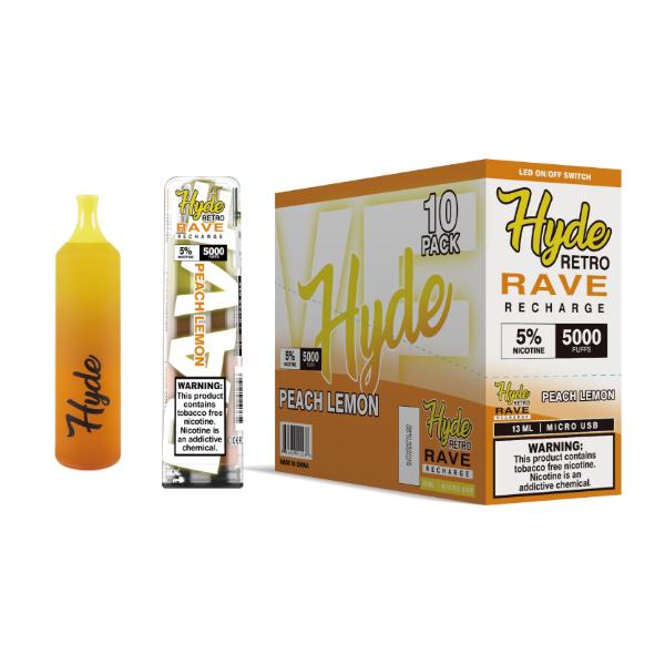 Hyde Retro RAVE Single Disposable Vape Best Flavor  Peach Lemon