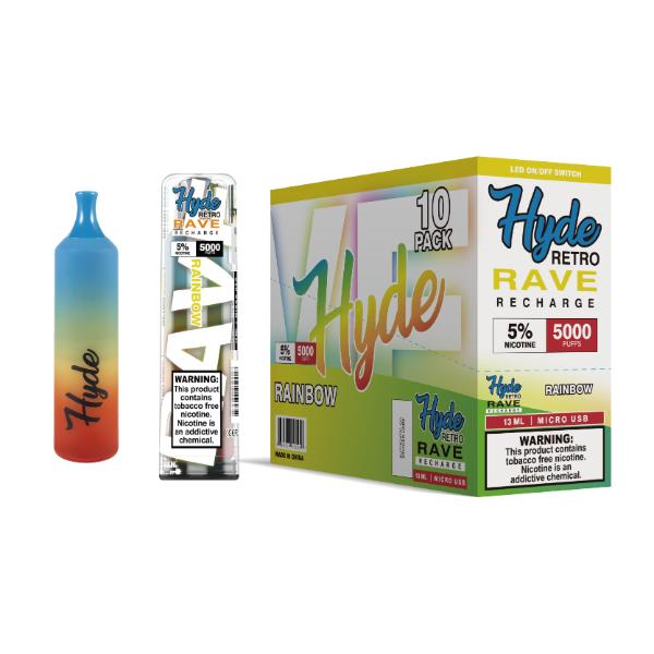 Hyde Retro RAVE Single Disposable Vape Best Flavor Rainbow