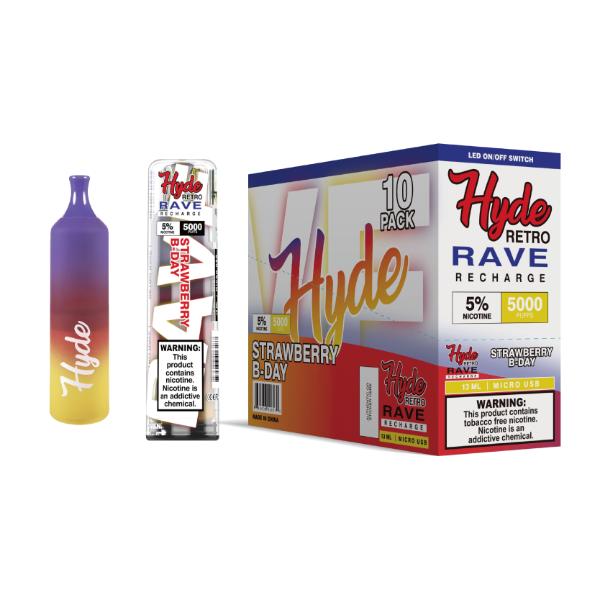 Hyde Retro RAVE Single Disposable Vape Best Flavor Strawberry B-day