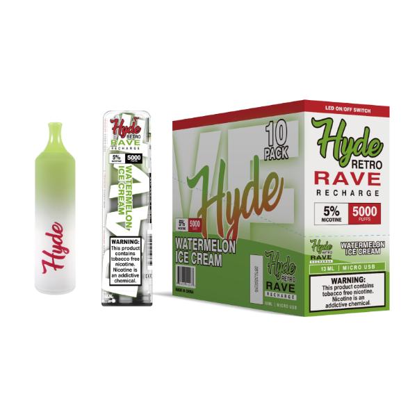 Hyde Retro RAVE Single Disposable Vape Best Flavor Watermelon Ice Cream