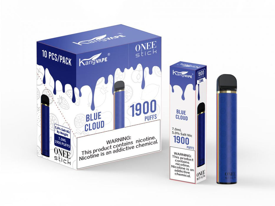 KangVape Onee Stick Disposable 1900 Puffs 10 Pack Best Flavor Blue Cloud