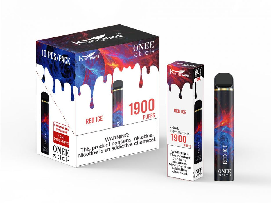 KangVape Onee Stick Disposable 1900 Puffs 10 Pack Best Flavor Red Ice