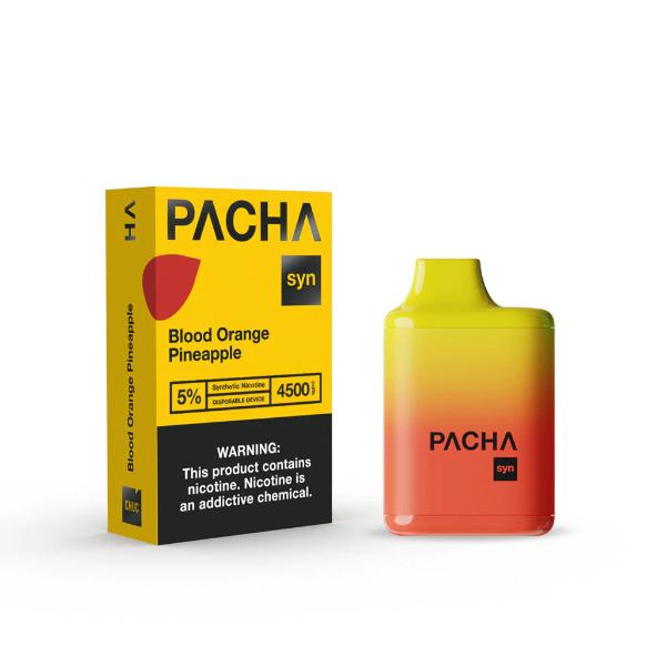Pachamama Syn 4500 Puffs Rechargeable Vape Disposable 12mL 10 Pack Best Flavor Blood Orange Pineapple