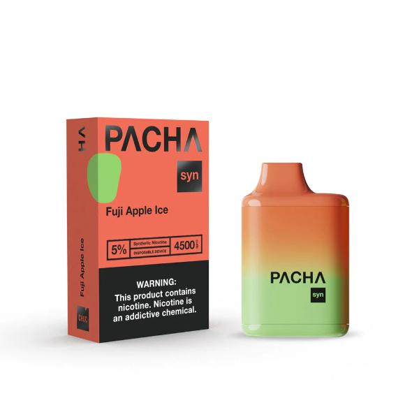 Pachamama Syn 4500 Puffs Rechargeable Vape Disposable 12mL 10 Pack Best Flavor Fuji Apple Ice