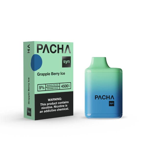 Pachamama Syn 4500 Puffs Rechargeable Vape Disposable 12mL 10 Pack Best Flavor Grapple Berry Ice
