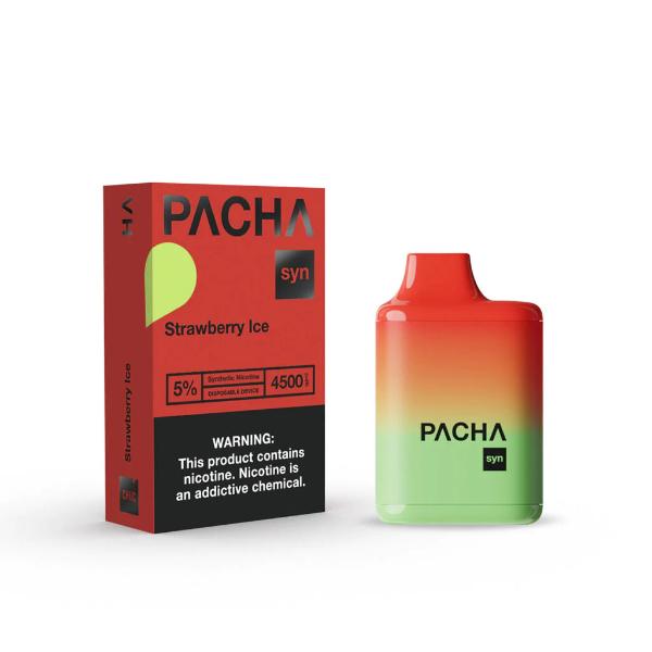 Pachamama Syn 4500 Puffs Rechargeable Vape Disposable 12mL 10 Pack Best Flavor Strawberry Ice