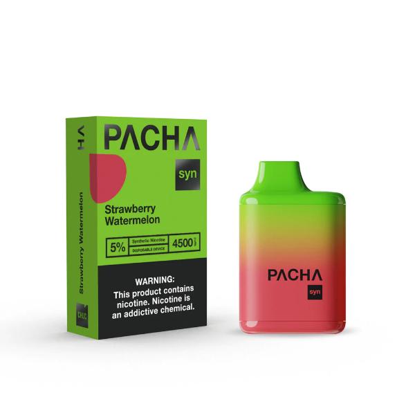 Pachamama Syn 4500 Puffs Rechargeable Vape Disposable 12mL 10 Pack Best Flavor Strawberry Watermelon