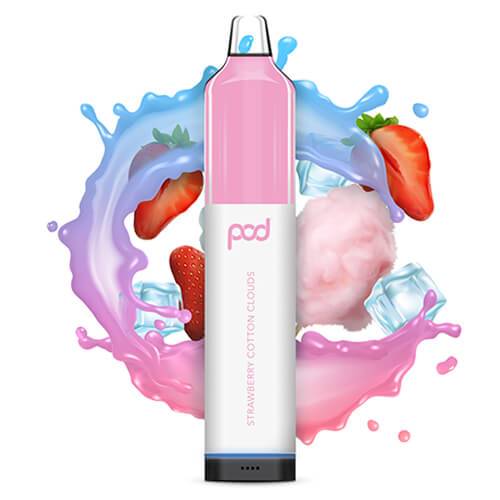 Pod Mesh 5500 Single Disposable Vape 12mL Best Flavor Strawberry Cotton Clouds