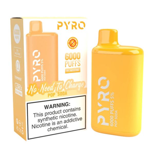 Pyro Disposable 6000 Puffs Disposable Vape 13mL Best Flavor Pop Soda