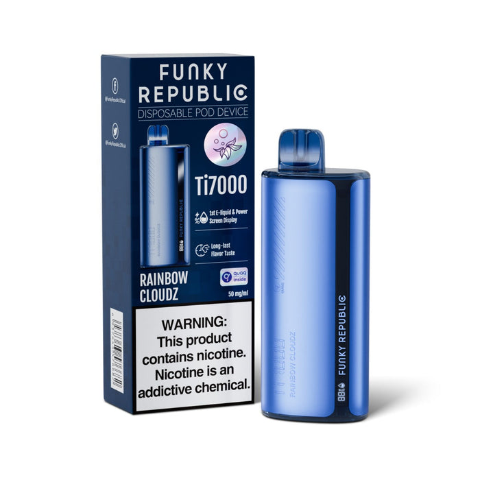 Funky Republic Ti7000 Disposable Vape-5-Pack Best Flavor Rainbow Cloudz