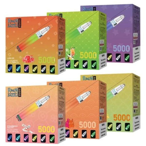 RandM Dazzle 5000 Puffs Rechargeable Vape Disposable 10mL 10 Pack Best Flavors