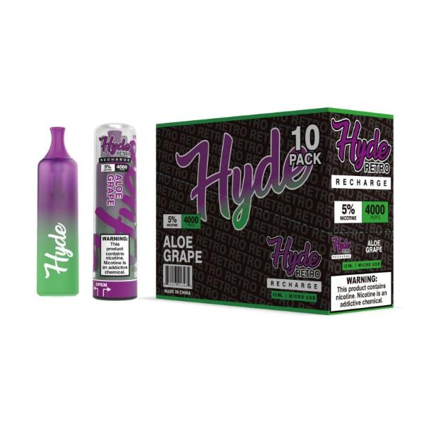 Hyde Retro Recharge Single Disposable Vape Best Flavor Aloe Grape