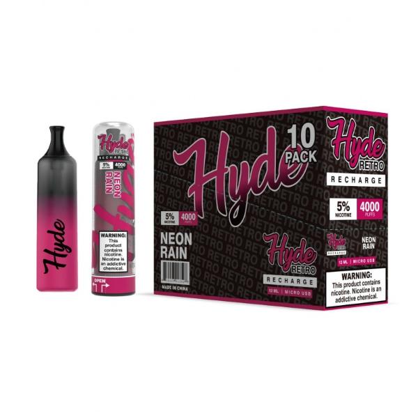 Hyde Retro Recharge Single Disposable Vape Best Flavor Neon Rain