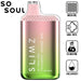 Slimz BC5000 Pro by So Soul 5000 Puffs Rechargeable Disposable 11mL 10 Pack Best Flavor Strawberry Orange Mint